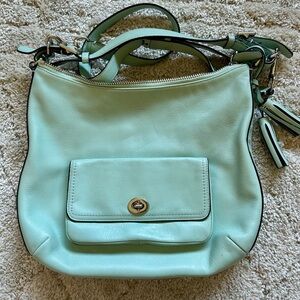 Coach Purse Handbag Legacy Leather Courtenay Mint Green Hobo Shoulder Bag 22381